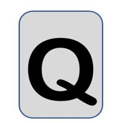 Aluminium label black/silver 40X25mm - Letter Q